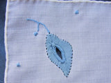 Lovely Vintage Madeira Embroidered Applique Blue Roses Hankie BRIDAL WEDDING HANDKERCHIEF Special Bridal Hanky Marghab Something Blue