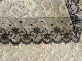 Antique French CHANTILLY Lace Trim Yardage Never Used Delicate Intricate Pattern Ideal For  Fine Projects, Dolls Heirloom Sewing