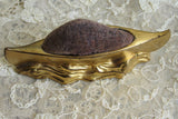 Antique Art Nouveau Victorian Figural PIN CUSHION Golden Canoe Boat and Waves Decorative Antique Pin Cushion Needlework Sewing Tool