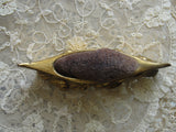 Antique Art Nouveau Victorian Figural PIN CUSHION Golden Canoe Boat and Waves Decorative Antique Pin Cushion Needlework Sewing Tool