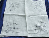 Antique WEDDING HANDKERCHIEF Art Deco Drawn Thread Beautiful Bridal Hankie Stunning Madeira  Drawnthread Work Linen Hanky