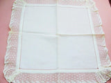 ANTIQUE 1910s Heirloom FRENCH LACE Edge Handkerchief Hanky Perfect Hankie, Bridal Hankies,Special Wedding Lace Downton Abbey Era