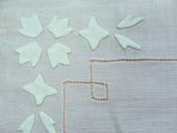 ANTIQUE Wedding Handkerchief Art Deco Drawn Thread and Applique Beautiful Bridal Hankie Stunning Madeira  Linen Hand Rolled Edge Hanky