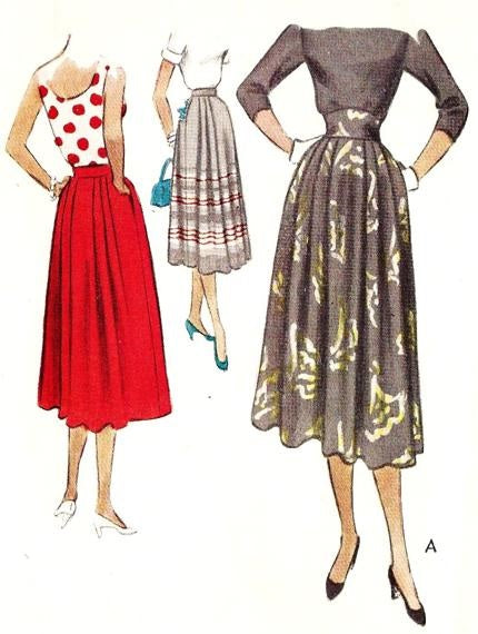50 LOVELY Skirt Pattern McCall 8296 Shaped and Raised Waistband or