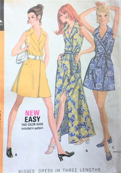 1970s CHIC Mod WRAP Dress Pattern McCALLS 2382 Mini, Regular and MAXI – A  Vintage shop