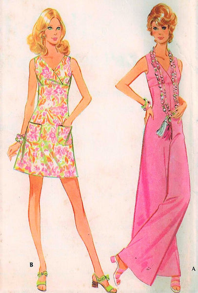 1970s CUTE Flared High Waisted Top or Mini Dress Pattern McCALLS 3682, Two  Sleeve Styles, Perfect Jeans Top, Bust 34 Easy Vintage Sewing Pattern