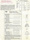 60s CLASSY Evening Sheath Cocktail Dress Pattern McCALLS 7482 Figure Molding Sheath, Sheer Overblouse Bust 36 Vintage Sewing Pattern