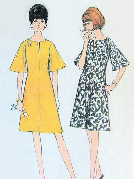 60s MOD Dress Pattern McCALLS 8184 A Line Slit Neckline and Bell Sleev – A  Vintage shop