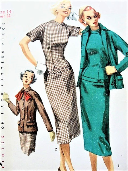 1950s Vintage Sewing Pattern B31 1/2 DRESS, OVERSKIRT & JACKET (216) - The  Vintage Pattern Shop