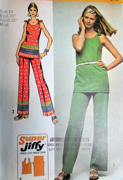 Vintage 70s Womens Clothing Patterns Bust 36 Simplicity 6876 8759