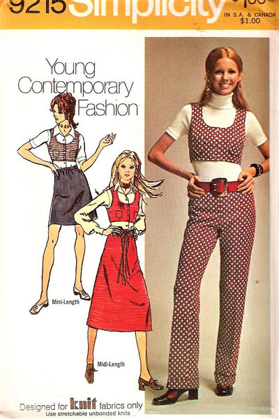 Simplicity 7385 Womens High Waisted Pleated or Stretch Pants 1990s Vin