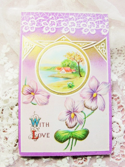 1910 Antique Vintage VALENTINE Postcard Lovely Embossed Romantic Card Perfect Gift For Your Valentine