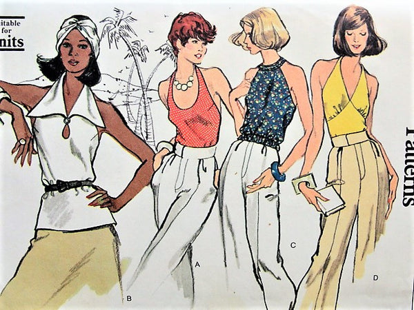 1975 Vintage Sewing Pattern B36 TOP, HALTER TOP & BRA (R694