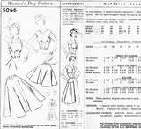 1950s CUTE Button Together Blouse,Halter Top, Skirt and Hostess Apron Pattern WOMANS DAY 5066 Bust  32 Vintage Sewing Pattern FF