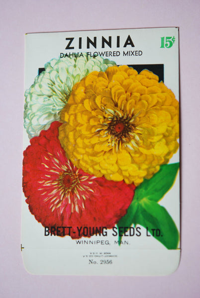 Vintage Flower Seed Packets ZINNIA, ASTERS, FOUR-O-CLOCKS Gurney