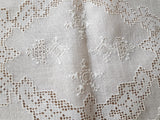 EXCEPTIONAL Italian linen Embroidery, Fine Lace Openwork, Needlelace,Raised Embroidery,Table Centerpiece Lots of Hand Work,Collectible Vintage Linens