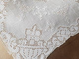 EXCEPTIONAL Italian linen Embroidery, Fine Lace Openwork, Needlelace,Raised Embroidery,Table Centerpiece Lots of Hand Work,Collectible Vintage Linens