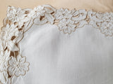 VINTAGE Madeira Tray Cloth Centerpiece Doily, Hand Embroidered, Floral Cutwork, Cottage Farmhouse Décor ,Vintage Table Linens