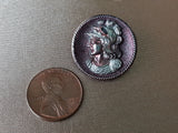 BEAUTIFUL Antique ATHENA Iridescent Glass Button, Intricate Rare Victorian Button, Mythology, Minerva, Lovely Colors, Collectors Antique Buttons