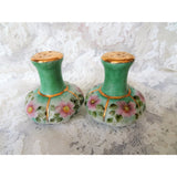 BEAUTIFUL Vintage Hand Painted Salt and Pepper Shakers, Pretty Pink Flowers, Signed By Artist, Perfect Gift, Cottagecore Collectible  China