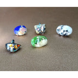 BEAUTIFUL Rare Antique Art Glass Popper Buttons,5 Lovely Art Glass Buttons By Leo Popper, Collectible Vintage Buttons