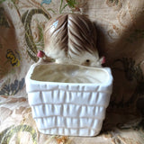 ADORABLE Rare Rubens Originals Little Girl Planter, Hard To Find, Cute Kitsch, Mid Century, Collectible Figural Planters