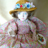 RARE Princess Margaret Peggy Nesbit Doll, Liberty of London Smocked Dress ,Replica Straw Hat By Snoxell & Sons,English Royalty Doll