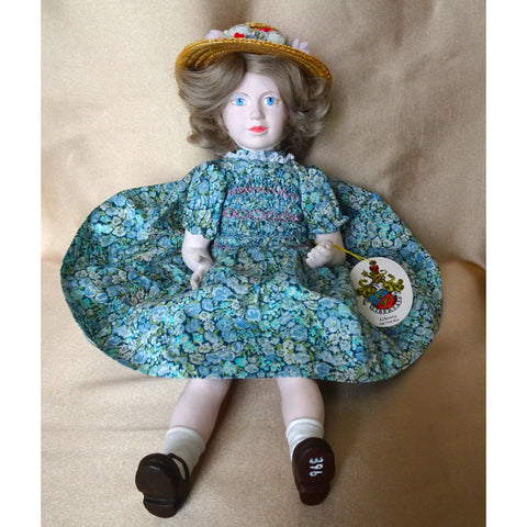 RARE Princess Elizabeth Peggy Nesbit Doll, Liberty of London Smocked Dress ,Replica Straw Hat, Royalty Doll QE II