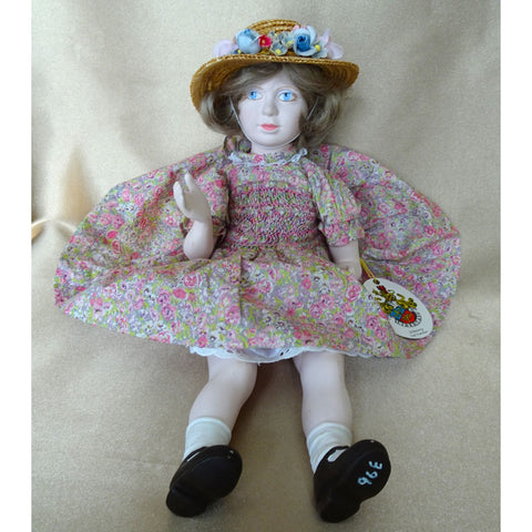 RARE Princess Margaret Peggy Nesbit Doll, Liberty of London Smocked Dress ,Replica Straw Hat By Snoxell & Sons,English Royalty Doll