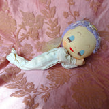 CUTE 1960s Japanese Vintage Doll, Kawaii ,Showa,Sleeping Angel Cloth Doll, Collectible Dolls