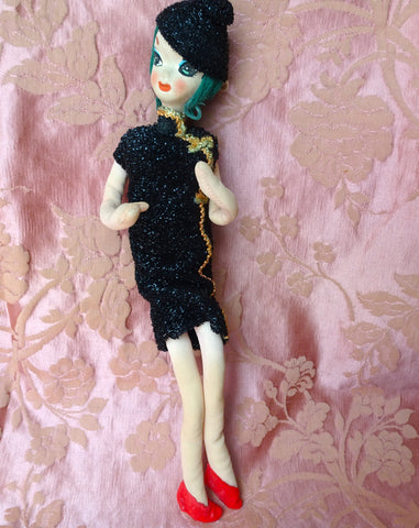 FABULOUS 1960s Japanese Fashion Posable Vintage Doll, Kawaii ,Showa, Big Eyes Cloth Doll, Collectible Dolls