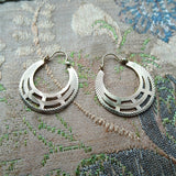 LOVELY Vintage 10KT Gold Earrings, Textured and Openwork Gold Hoop Earrings, For Pierced Ears, Collectible Vintage Jewelry