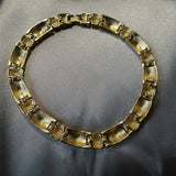 CLASSY 80s Gold Tone Metal Collar Necklace, Interesting Style, Givenchy Like Design, Modernist, Quality Made, Vintage Jewelry