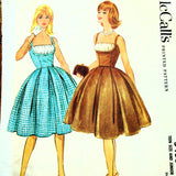 1960 LOVELY Brigitte Bardot Style Dress Pattern McCALLS 5406 Beautiful Fitted Camisole Top Bodice Flattering Shelf Bust Shirred Inset, Box Pleated Skirt ,Evening Cocktail Dress Bust 32 Vintage Sewing Pattern