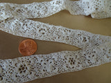 Antique 20s Irish Crochet DOLL Lace Trim, Delicate Tiny Pattern,Wedding Bridal Clothing,Baby Clothes,French Jumeau Dolls,Collectible Lace