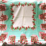 CHARMING Vintage Printed Tablecloth,Baskets of Strawberries,Colorful Cloth, Kitchen Decor,Farmhouse,Collectible Vintage Tablecloths,Linens