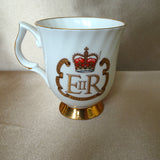 WONDERFUL 1970s Royalty Commemorative, Silver Jubilee of Queen Elizabeth II, Fine Bone China Coffee Mug, English Royalty Collectibles