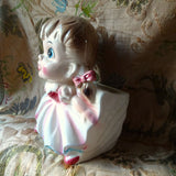 ADORABLE Rare Rubens Originals Little Girl Planter, Hard To Find, Cute Kitsch, Mid Century, Collectible Figural Planters