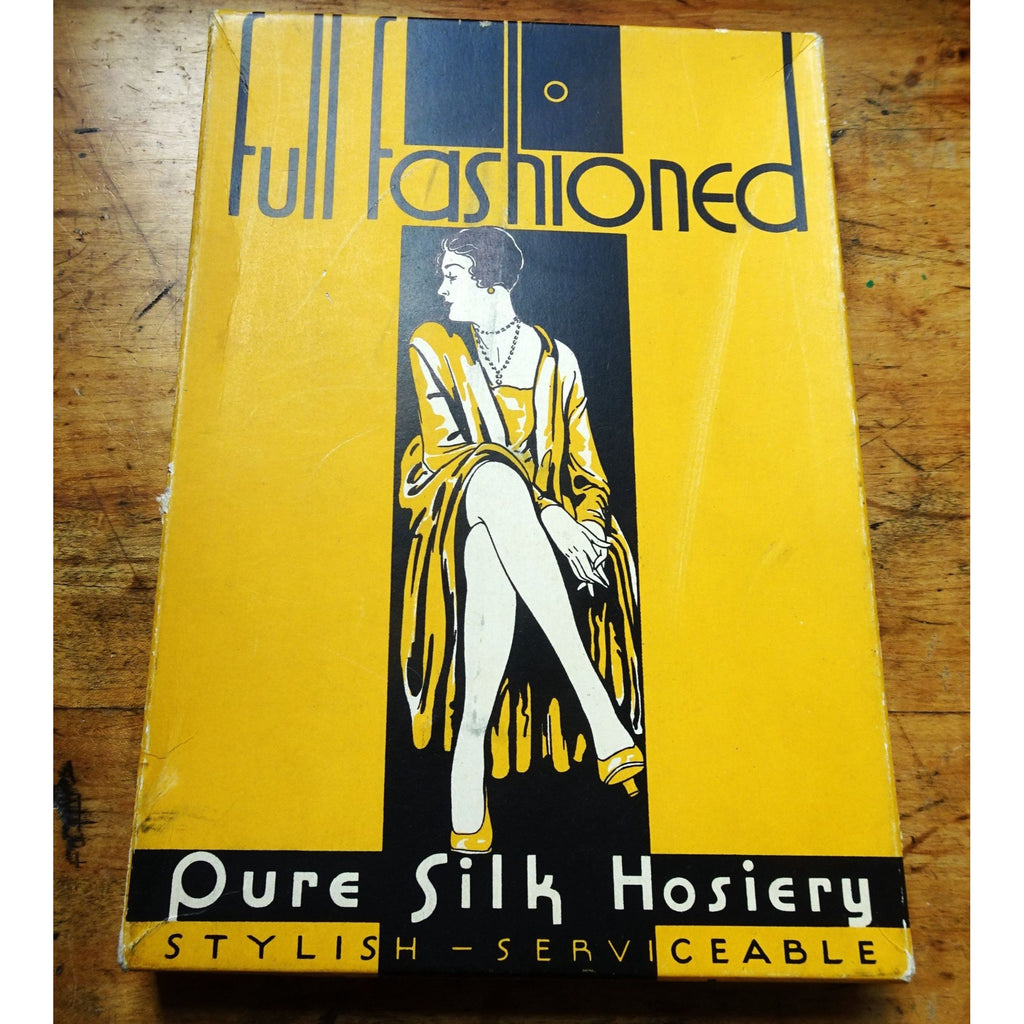 BEAUTIFUL Rare 1920s Flapper Hosiery Box 'Full Fashioned' Stockings, Cardboard Box,Vintage Advertising,Art Deco Lady,Vanity,Fashionista Gift