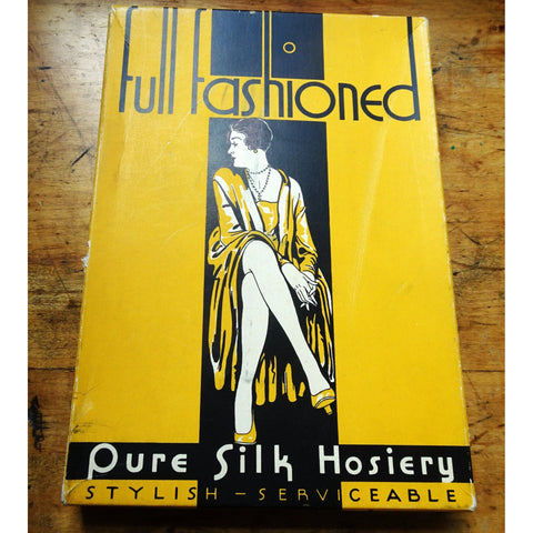 BEAUTIFUL Rare 1920s Flapper Hosiery Box 'Full Fashioned' Stockings, Cardboard Box,Vintage Advertising,Art Deco Lady,Vanity,Fashionista Gift
