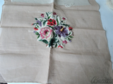BEAUTIFUL Vintage Bucilla Needlework, Wool Work, Floral Cushion or Chair Cover,Partially Finished, Craft Project,Vintage Needlework Textiles