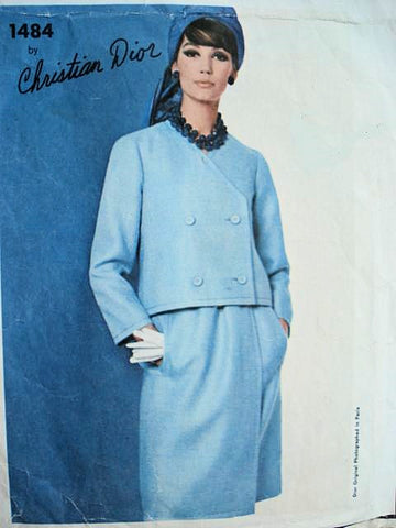 1960s DIOR Dress and Jacket Pattern VOGUE  PARIS ORIGINAL 1484 Classy Day or After 5 Christian Dior Bust 31 Vintage Sewing Pattern