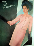 60s VOGUE PARIS Original 1535 Lanvin 2 Pc Dress Pure Elegance Bust 36 Vintage Sewing Pattern