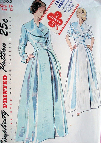 Vintage Pattern Warehouse, vintage sewing patterns, vintage fashion,  crafts, fashion - 1952 Simplicity #3928 Vintage Sewing Pattern, Misses'  Classic Double Breasted Coat Dress Plus Size 16.5