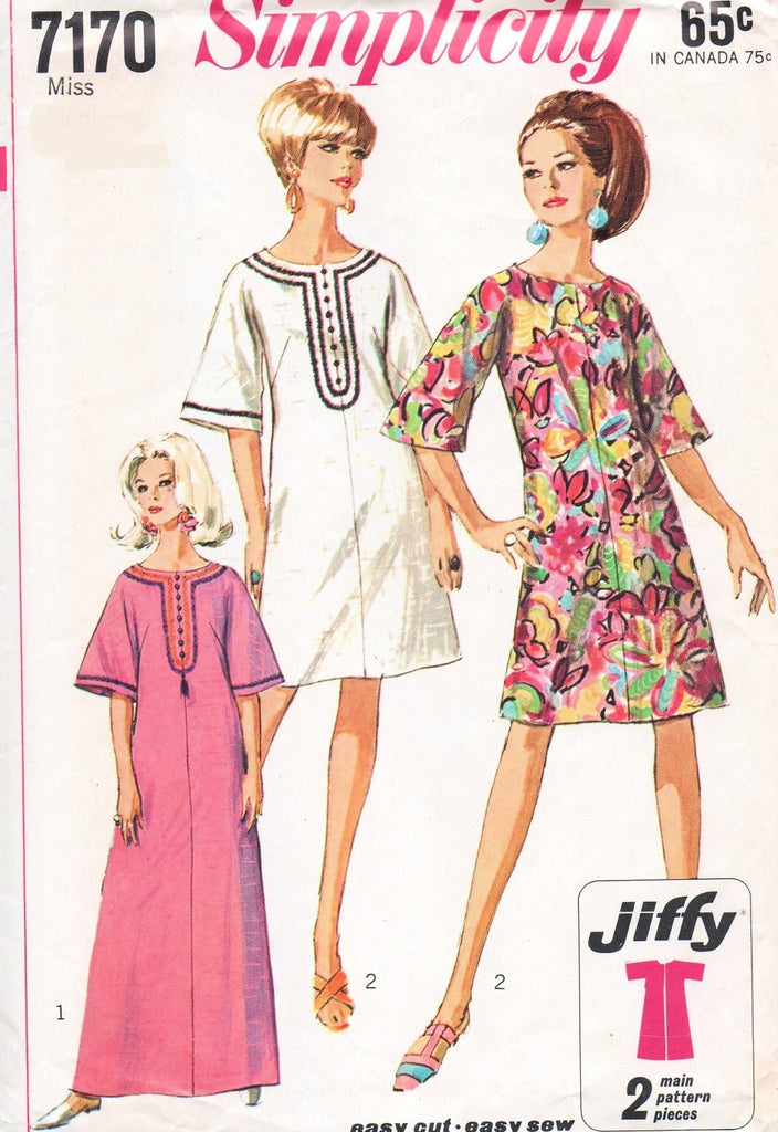 70s Evening Caftan With Godet Sleeves, Bust 32.5 83 Cm, 34 87 Cm or 36 92 Cm,  Style 4927, Vintage Sewing Pattern Reproduction 