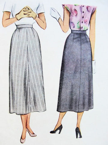 40s Skirt Pattern McCall 7307 Slim Style Skirt Easy To Make Only 3 Pcs Waist 32 Vintage Sewing Pattern