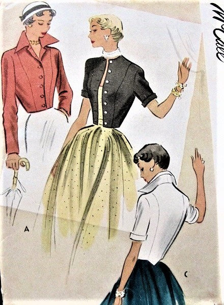 50s DRAMATIC Wing Collar Bolero Jackets Coat Pattern McCall 8025  includes Jewel Neckline Version Vintage Sewing Pattern
