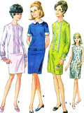 60s MOD Shift Dress Pattern McCalls 9219 Dress with Lace or Ruffle Trim Vintage Sewing Pattern Bust 31 UNCUT
