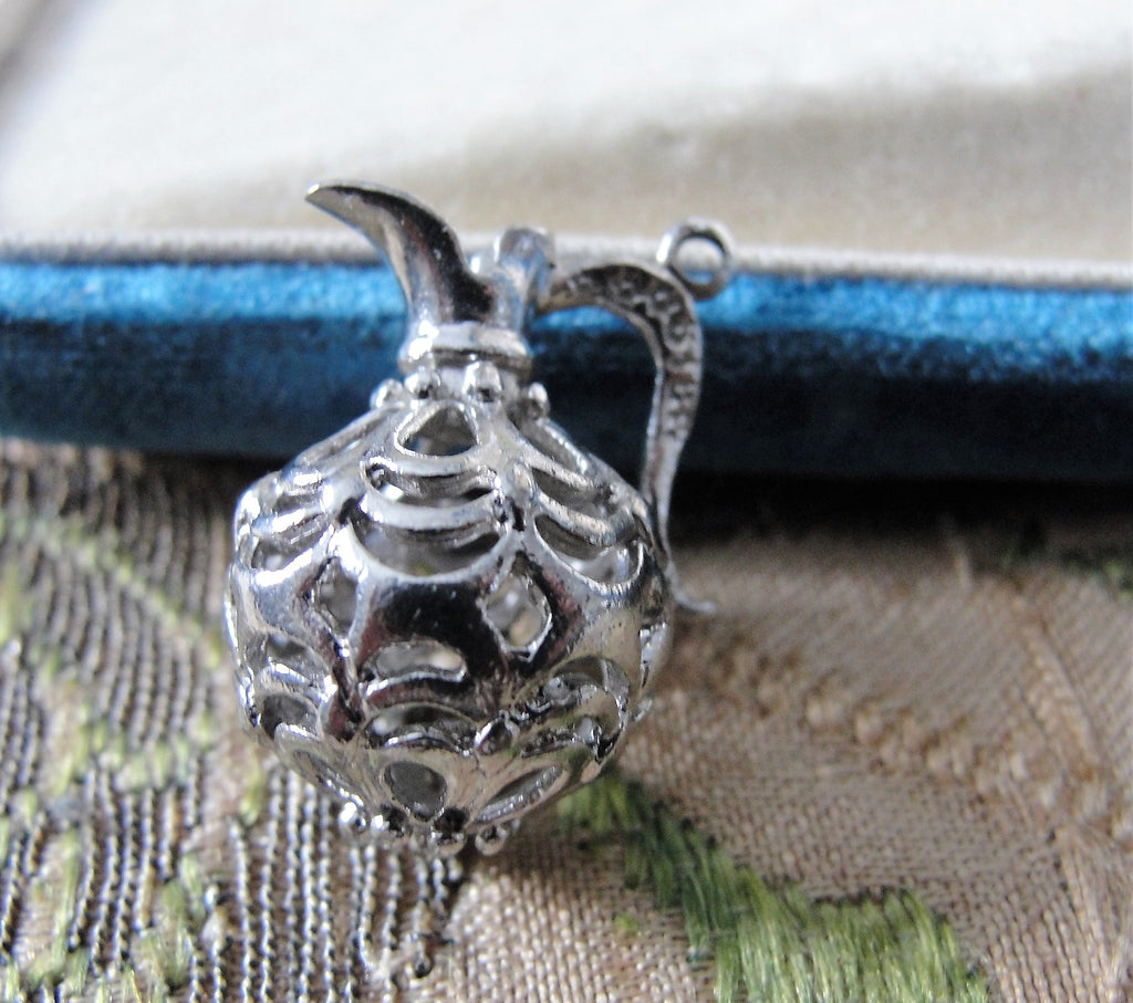Filigree Angel Charm in Silver Pewter Small