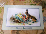 1910s CHARMING Easter Postcard, Embossed Postcard, Bunny Rabbit, Flowers,Vintage Greeting Card,Rabbits,Tuck's Postcard,Antique Postcards, Collectible Postcards